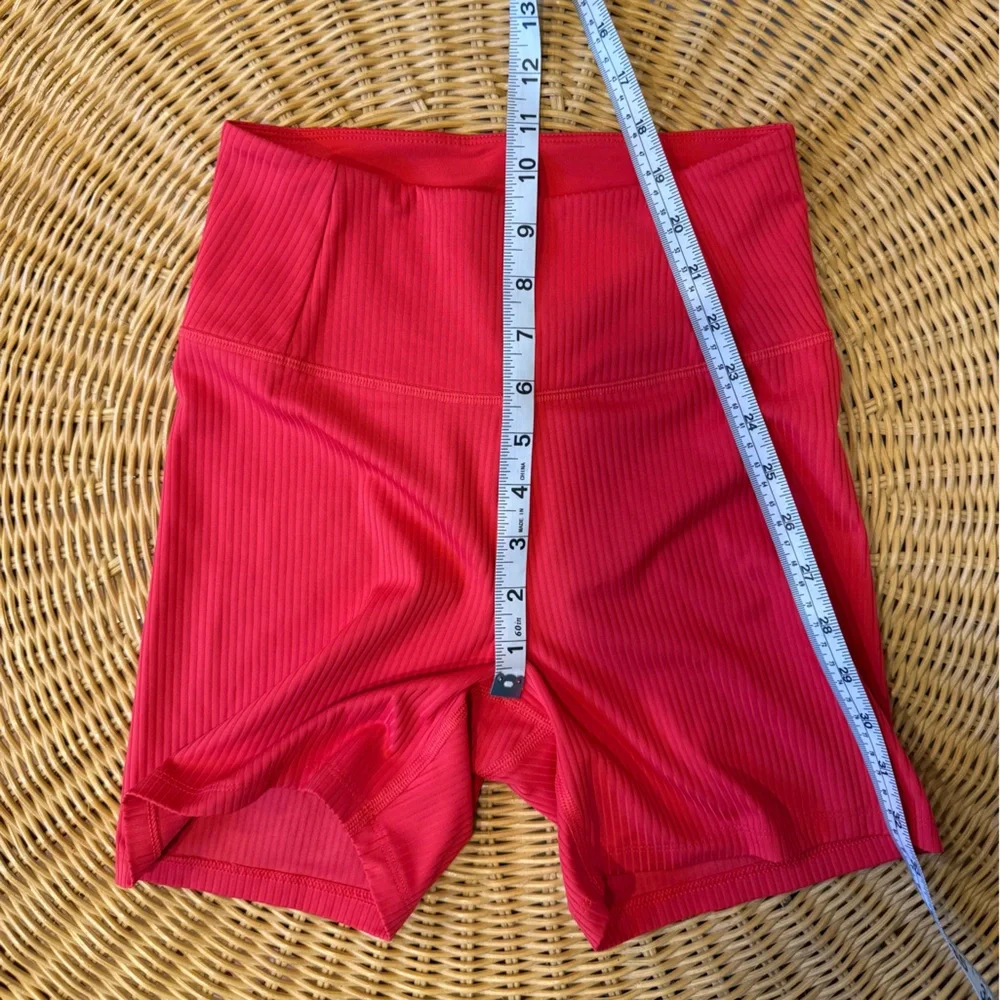 Girlfriend Collective XS Red Ribbed Run Short - Picture 7 of 7
